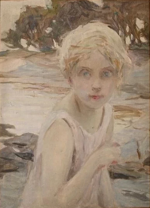 Paul Émile Chabas - Ragazza giovane in riva all'acqua, attribuito